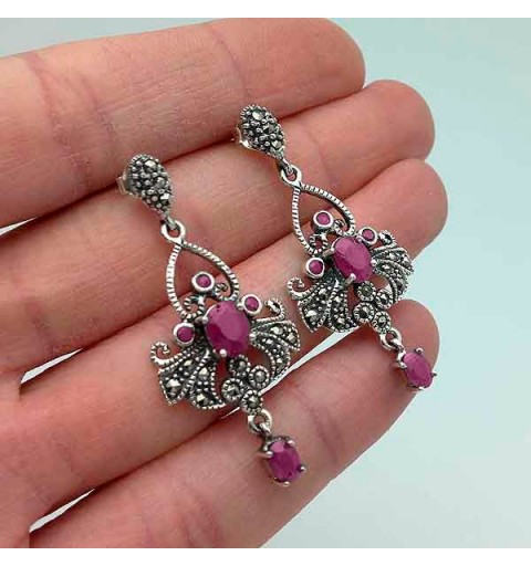 Pendientes de rubies