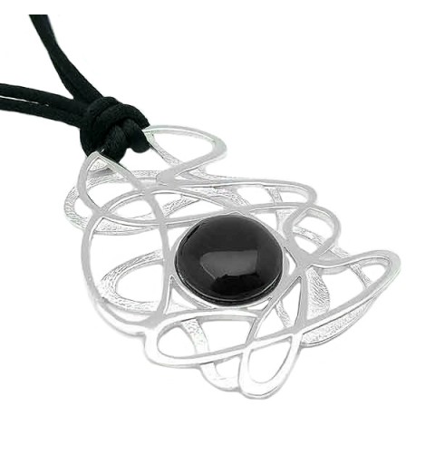 Colgante plata y azabache