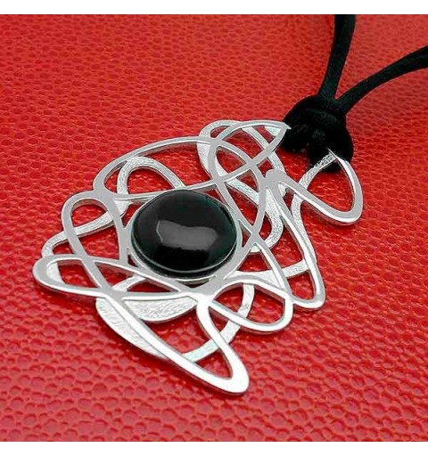 Colgante plata y azabache