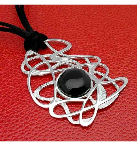 Colgante plata y azabache