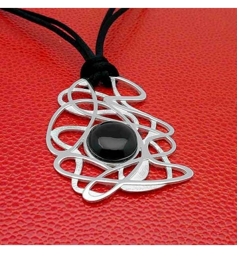 Colgante plata y azabache