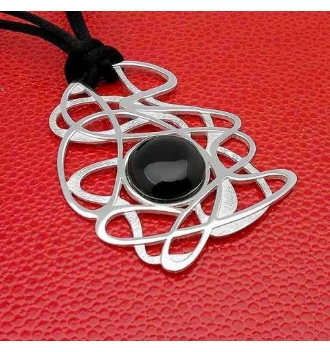 Colgante plata y azabache