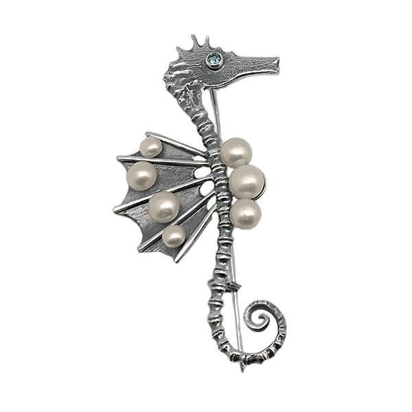 Seahorse brooch
