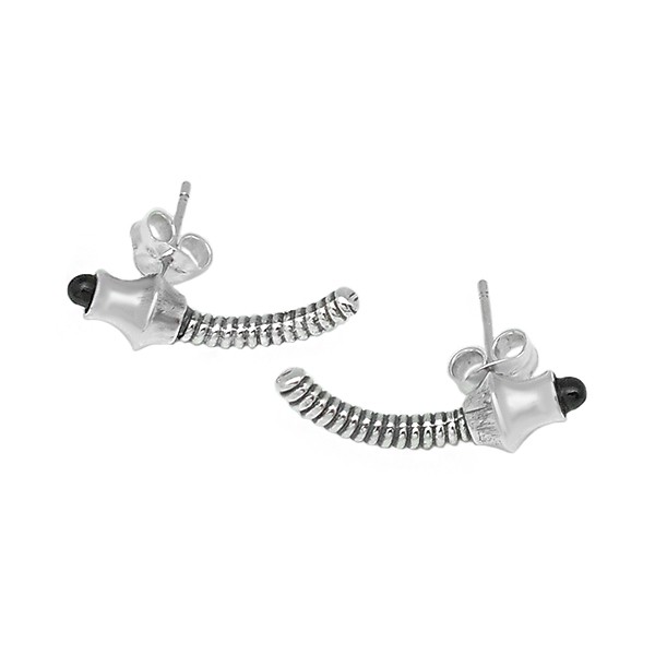 Smooth torque earrings with jet