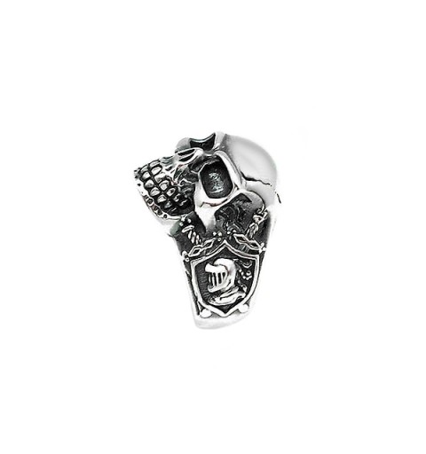 Anillo unisex, con forma de calavera, en plata de ley.