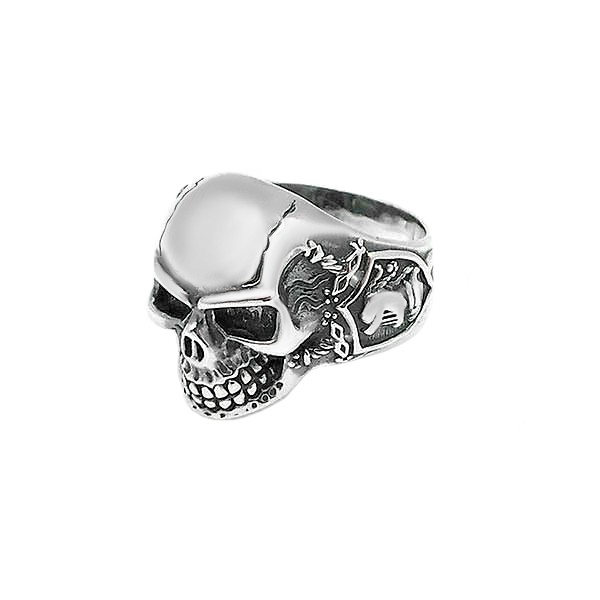 Anillo unisex, con forma de calavera, en plata de ley.