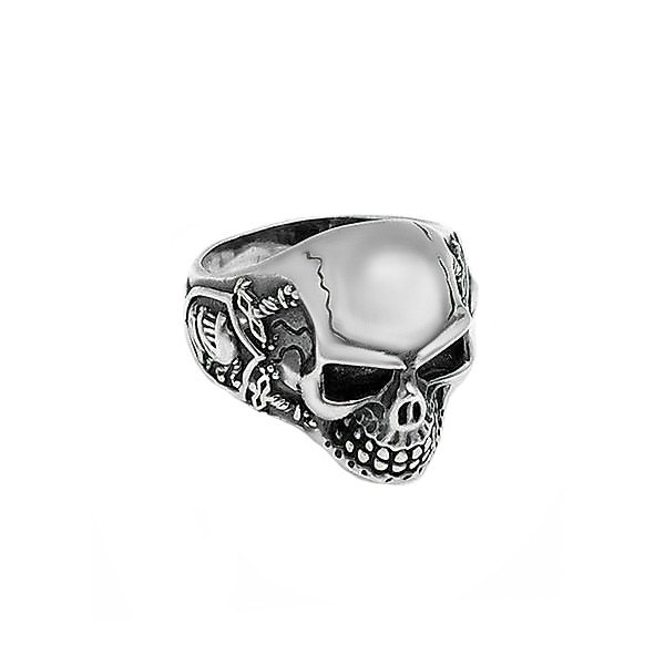Anillo unisex, con forma de calavera, en plata de ley.