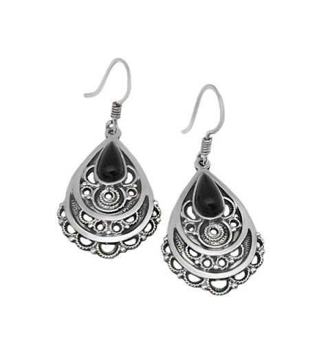 Pendientes largos azabache