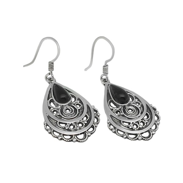 Pendientes largos azabache