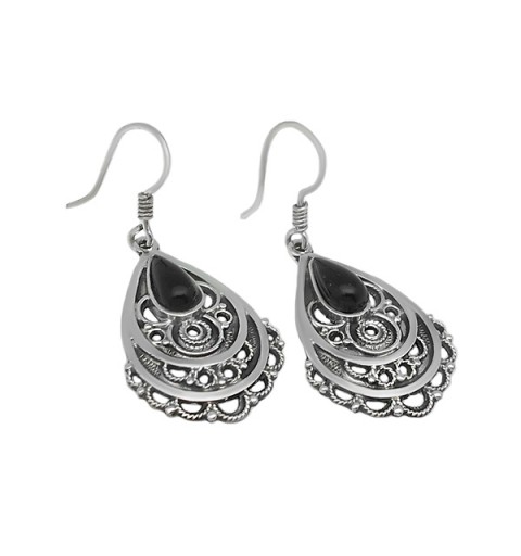 Pendientes largos azabache