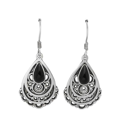 Pendientes largos azabache