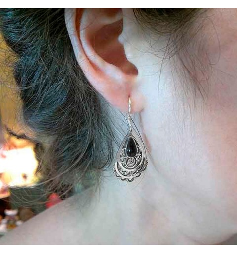 Long jet earrings