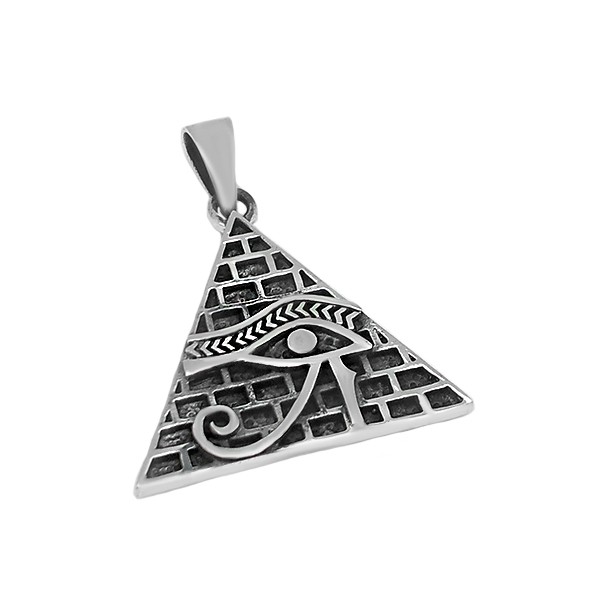 Horus eye pyramid pendant