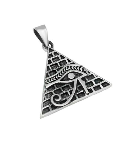 Horus eye pyramid pendant