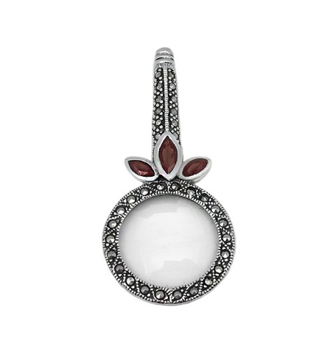 Colgante lupa con granates