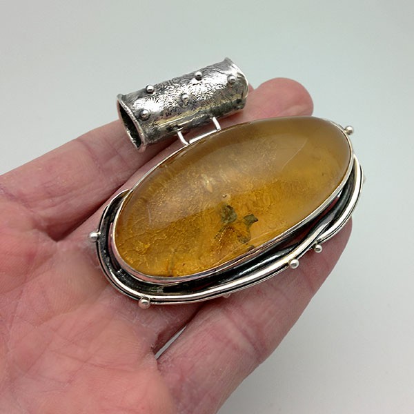 Handmade amber pendant