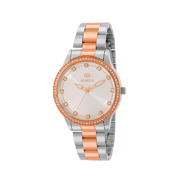 Two-tone watch with zircons