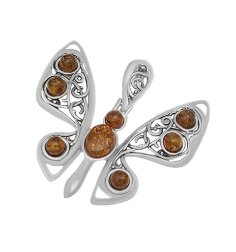 Colgante mariposa ámbar