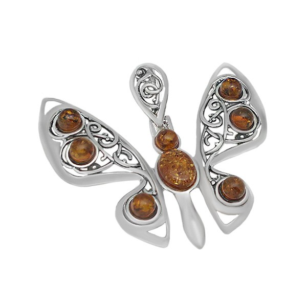 Colgante mariposa ámbar