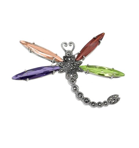 Dragonfly brooch with marcasite