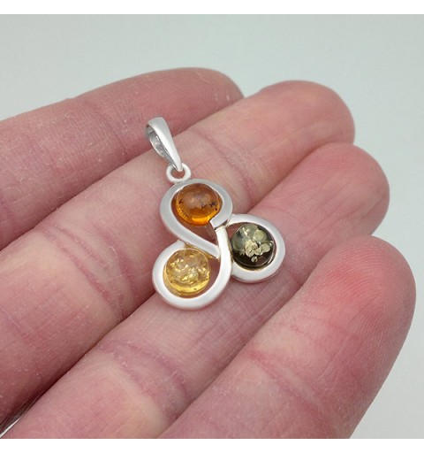 Silver trisquel with amber