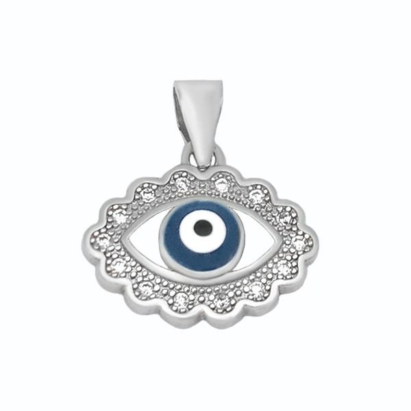 Turkish eye silver pendant