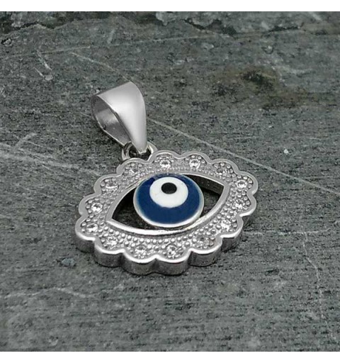 Turkish eye silver pendant