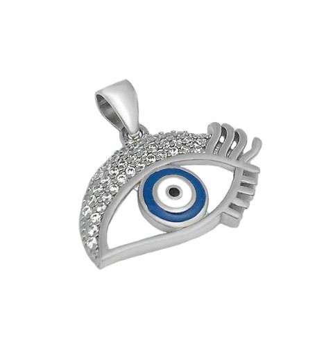 Sterling silver Turkish eye pendant