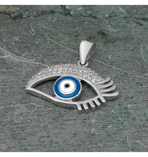 Colgante ojo turco plata