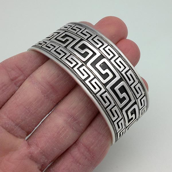 Aged silver bracelet