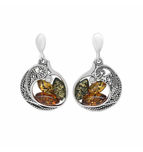 Natural amber earrings