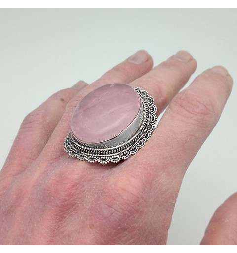 Anillo cuarzo rosa