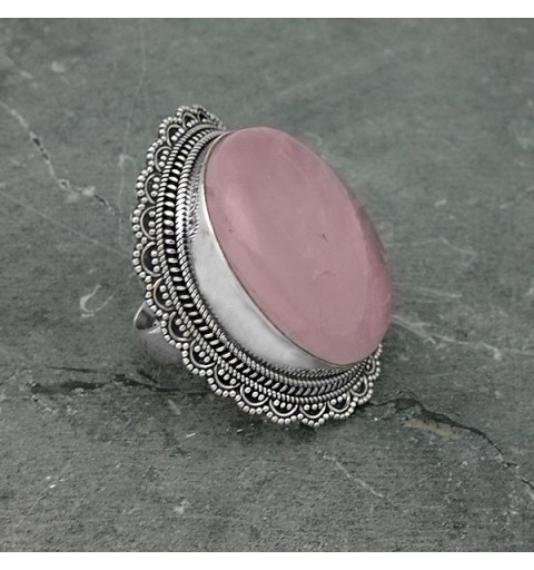 Anillo cuarzo rosa