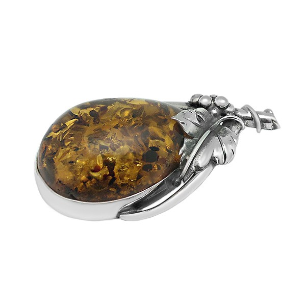 Amber leaf pendant