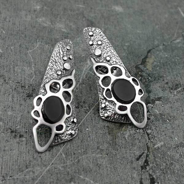 Jet Reticulated earrings
