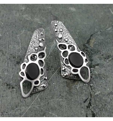 Jet Reticulated earrings