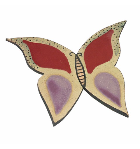 Red ceramic butterfly