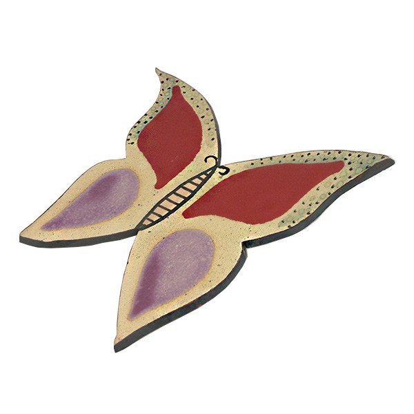 Red ceramic butterfly