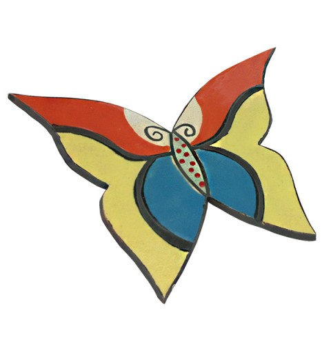 Multicolored ceramic butterfly