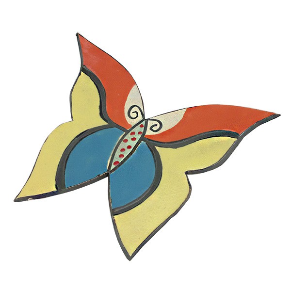 Mariposa de cerámica multicolor