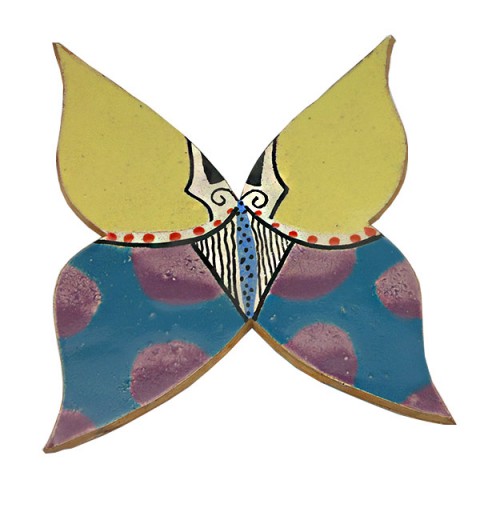 Ceramic butterfly with polka dots