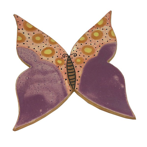 Mariposa de cerámica violeta