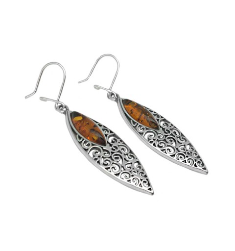 Long amber earrings