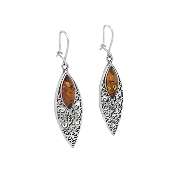 Long amber earrings