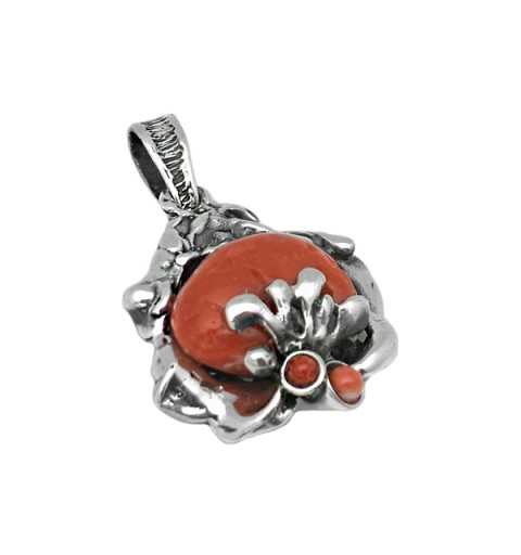 Handmade coral pendant