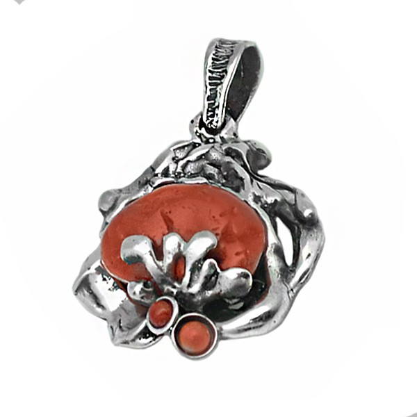 Handmade coral pendant