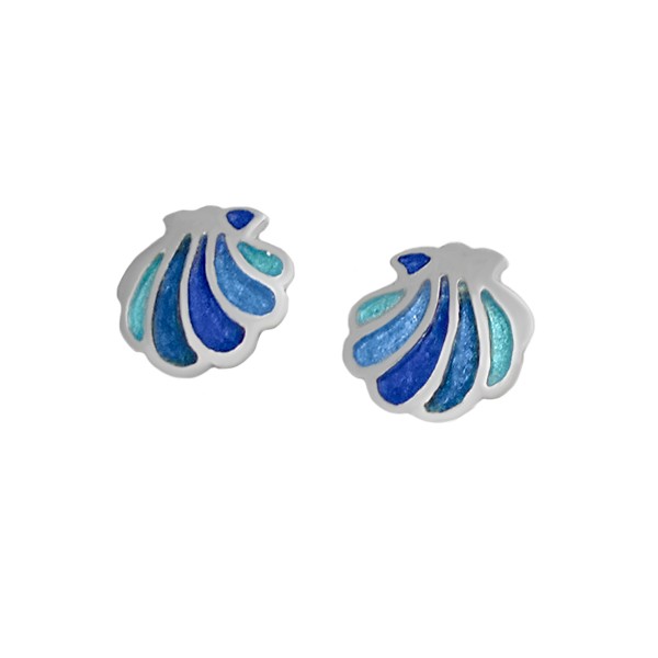 Blue shell earrings road