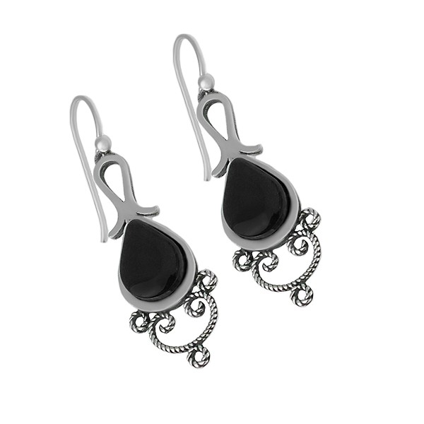 Teardrop earrings with filigree