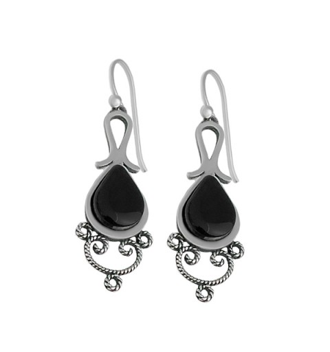 Teardrop earrings with filigree