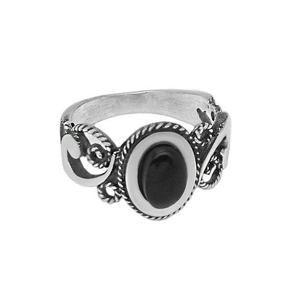 Oval jet ring